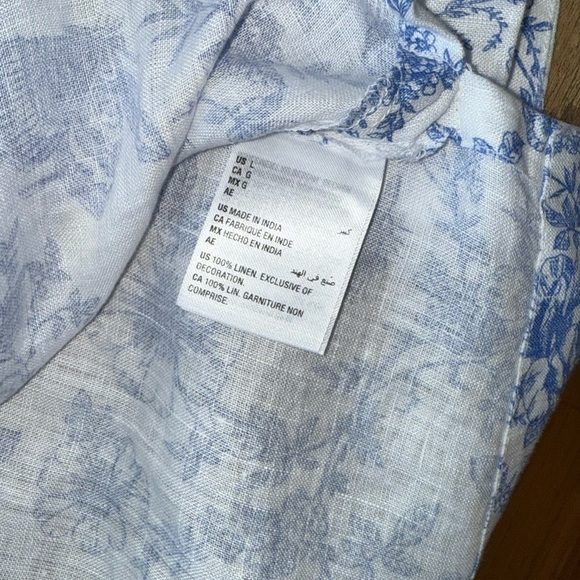 Charter club 100% linen floral embroidered women’s shirt sz  Large white/blue - Picture 10 of 10